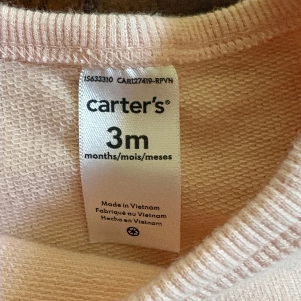 Carter's 0-3 Month Baby Girl Outfit Set & Sweatshirt Bundle